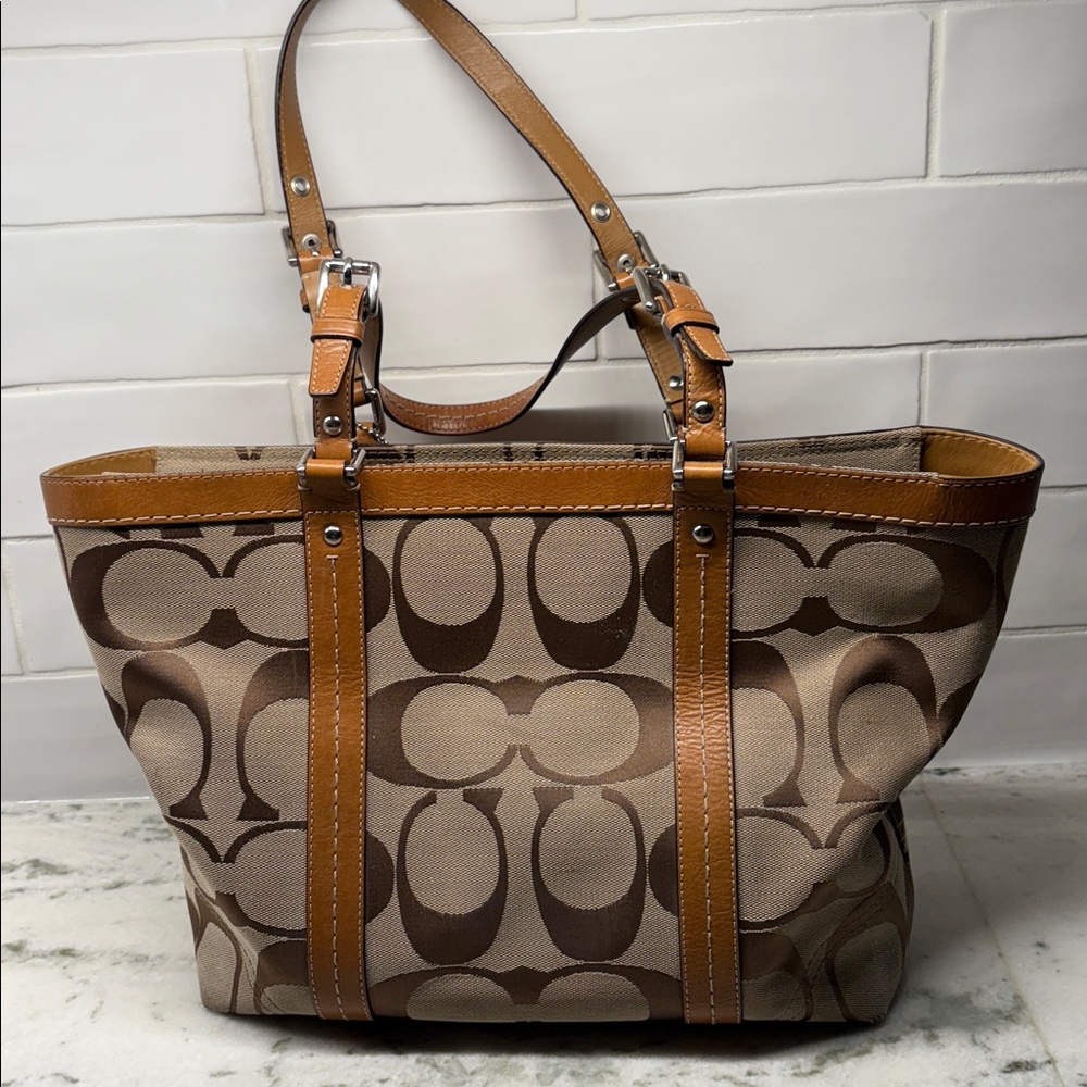 Coach Vintage Brown Monogram Tote Bag